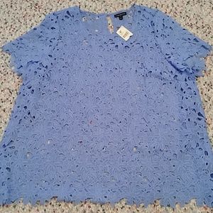 Lane Bryant Light Blue Lace Top-22